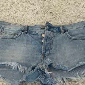 blue jean shorts